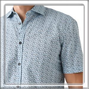 johnnie-O Walt Featherweight Button Up Shirt Short Sleeve Baja Floral Size XL